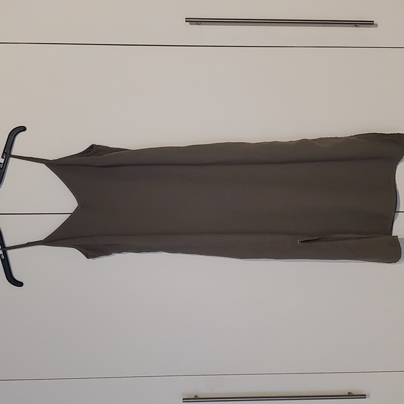 Splendid Crosshatch Slip Dress in Military Olive - Picture 4 of 11